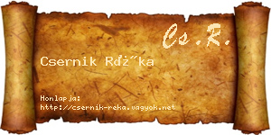 Csernik Réka névjegykártya