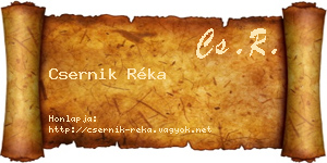 Csernik Réka névjegykártya